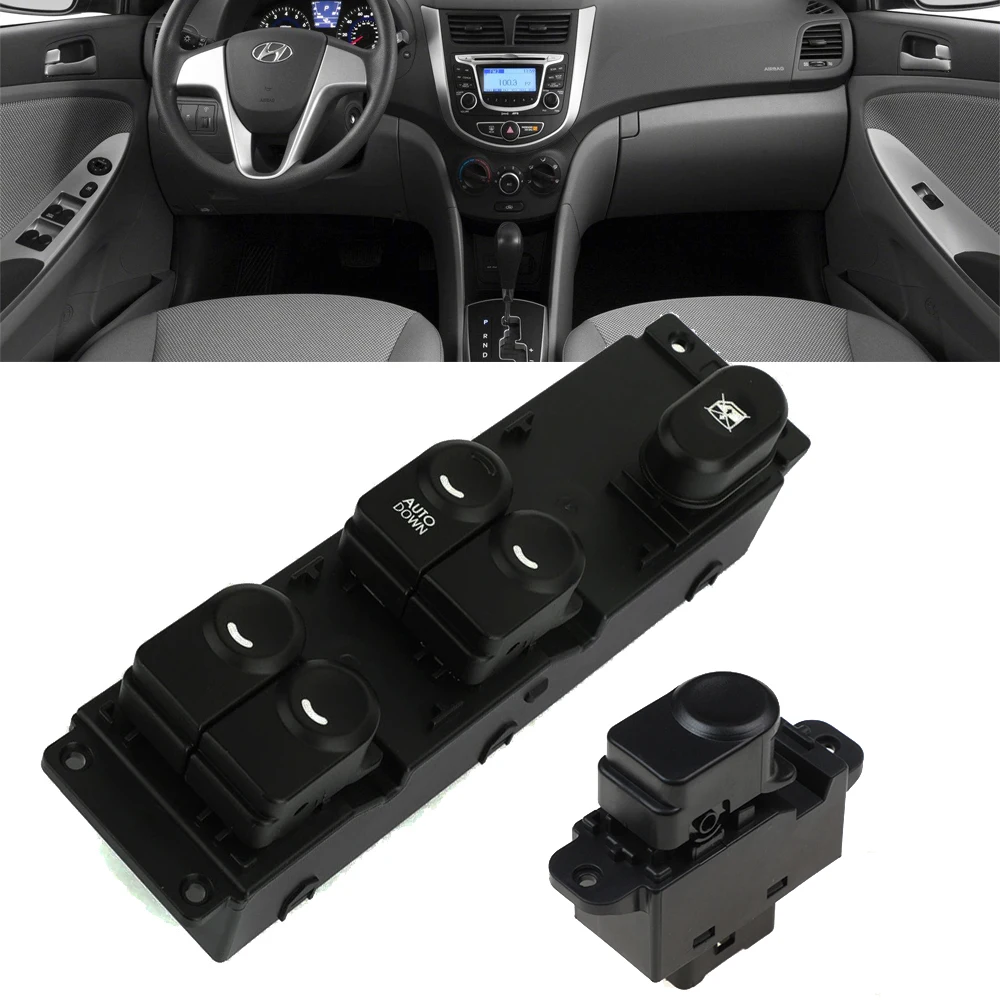 Front LH RHD Electric Window Switch Control Driver Passenger Side for Hyundai Accent 1.6L 2012-2016 935701R101 935801R000