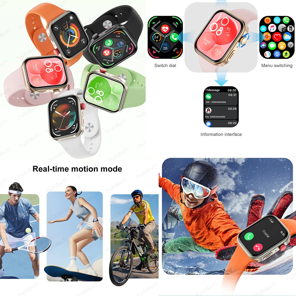 Reloj inteligente deportivo con pantalla de alta definición para hombre y mujer, pulsera con llamadas, Bluetooth, 2,04 pulgadas, para Huawei,