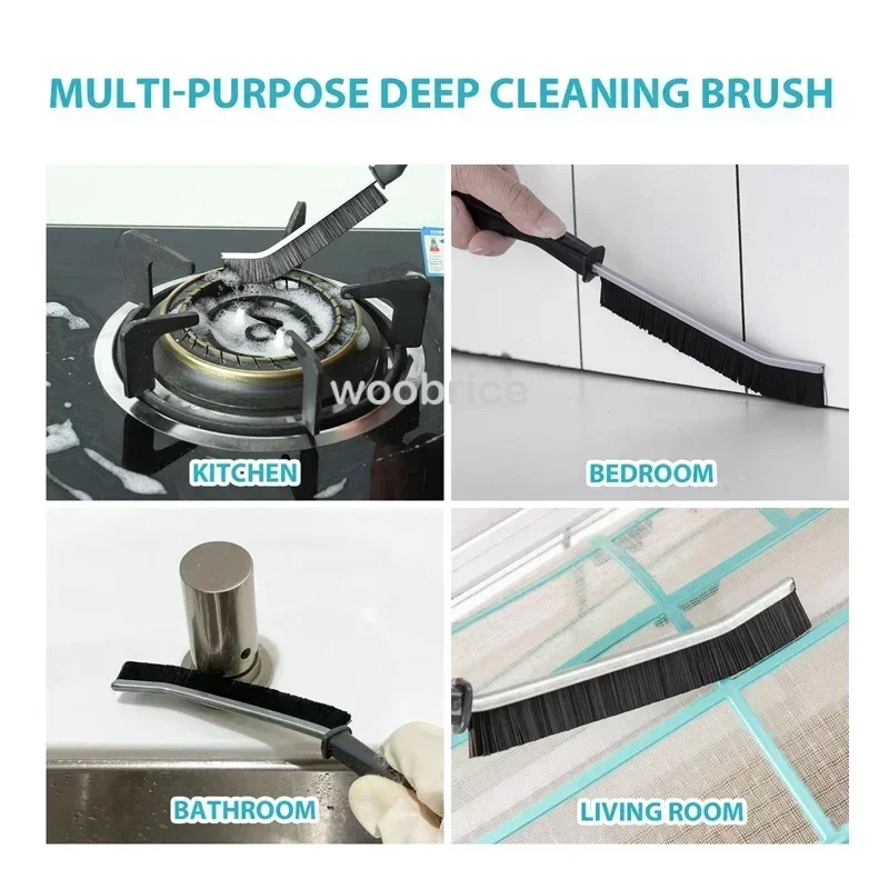 Hard-Bristled Crevice Cleaning Brush Gap Cleaning Brush Tool All-Around Stiff Angled Bristles for Bathroom Kitchen Cleaning Tool image 3