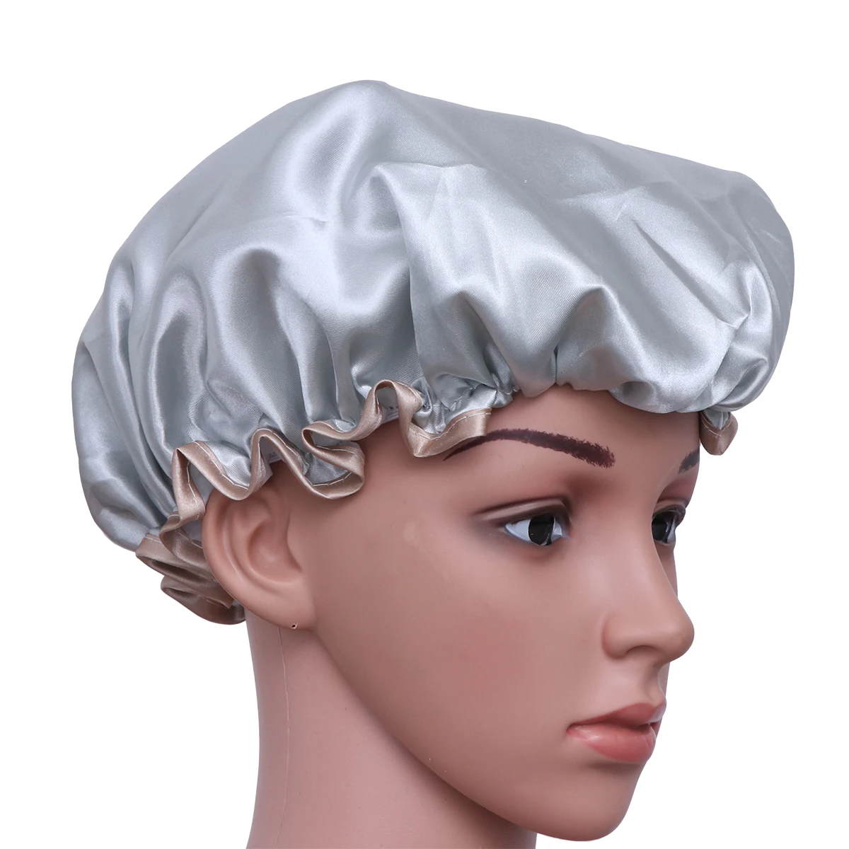 

Washing Hair and Bathing Cap Beautiful Shower Hat Dust-proof Thicken Lady's Grey