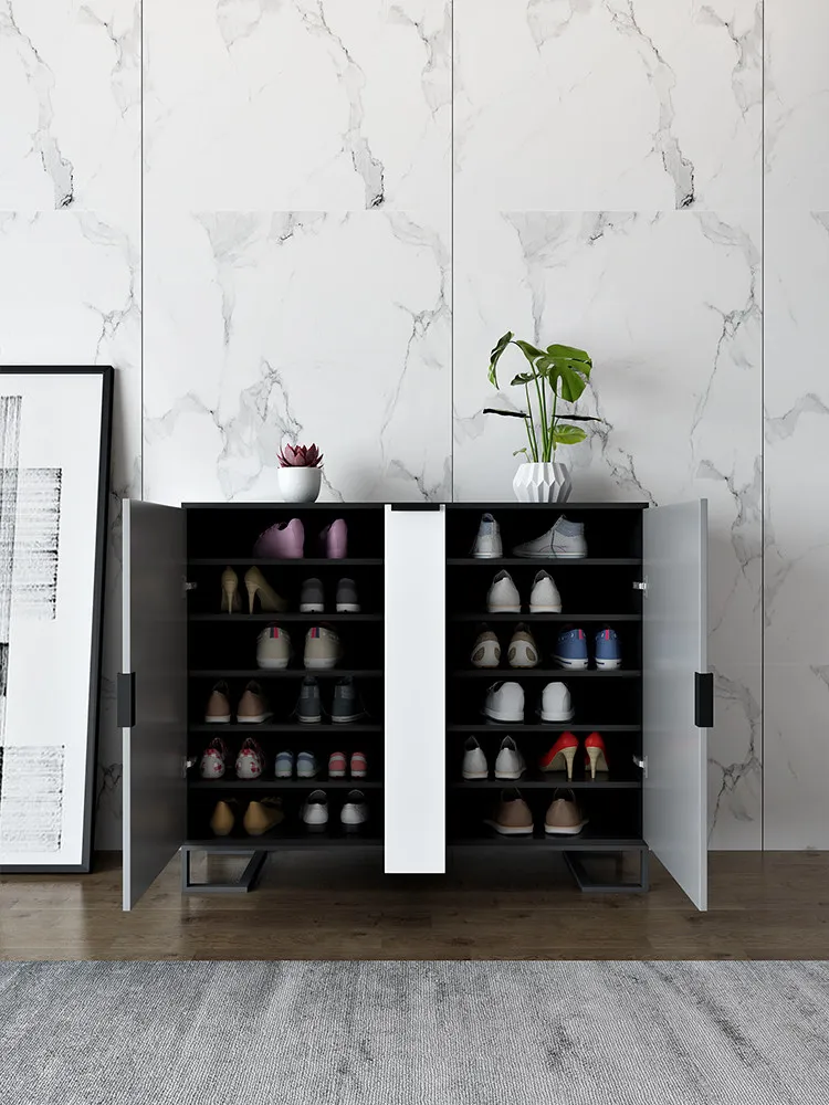 b18 solid wood modern simple foyer cabinet multi-functional storage light luxury entrance shoe cabinet