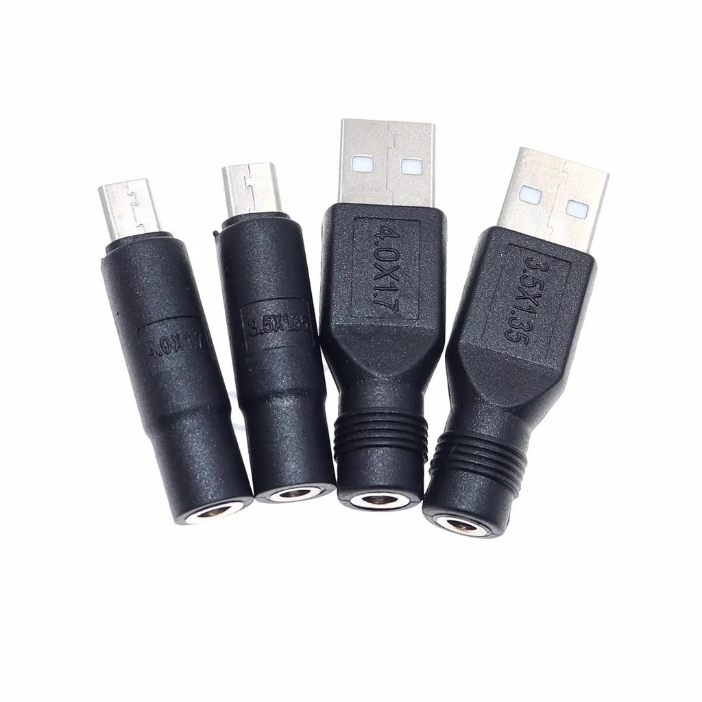 1 Buah Micro USB / USB 2.0 Male Ke DC 3.5*1.35 / 4.0*1.7 Mm Female Plug Jack Converter Laptop Adapter Connector