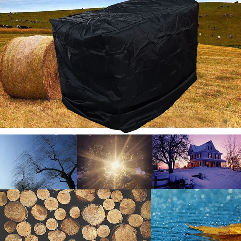 

Brand New Firewood Rack Cover Waterproof Black Dual Air Vents Outdoor Oxford Cloth With Handles 123x65x110cm 210D