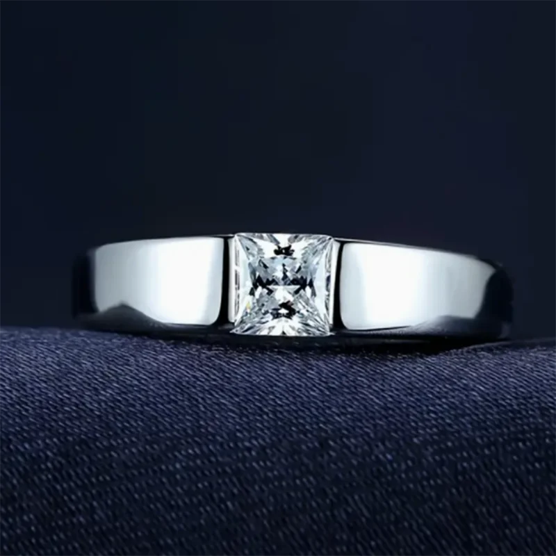 1 S925 Sterling Silver with 1ct Moissanite Ring for Men and Women |Gifts for Him |Gifts for Her |Birthday |Wedding |Anniversary