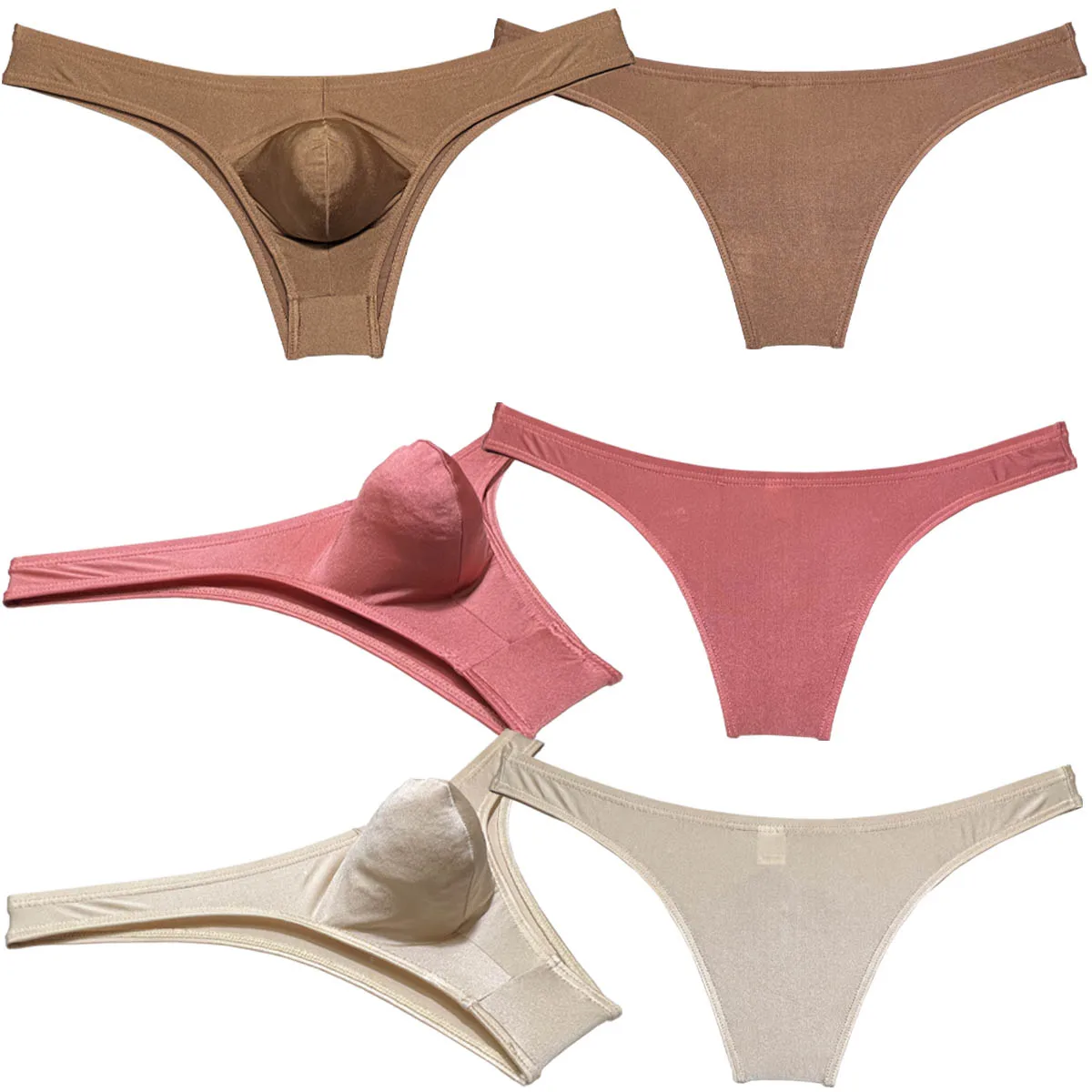 

Men's Cheeky Briefs Shiny Solid Sexy Underwear Contour Pouch Tangas String Thong Smooth Bikini Hipster Beach Tanning Underpants