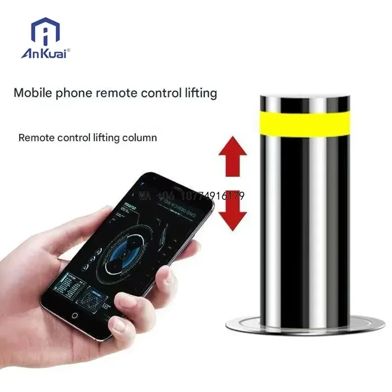 wmwmnu Remote Control Radar Detective Automatic Hydraulic Stainless Steel Lifting Column Traffic Barrier Anti-Collision RoadODM