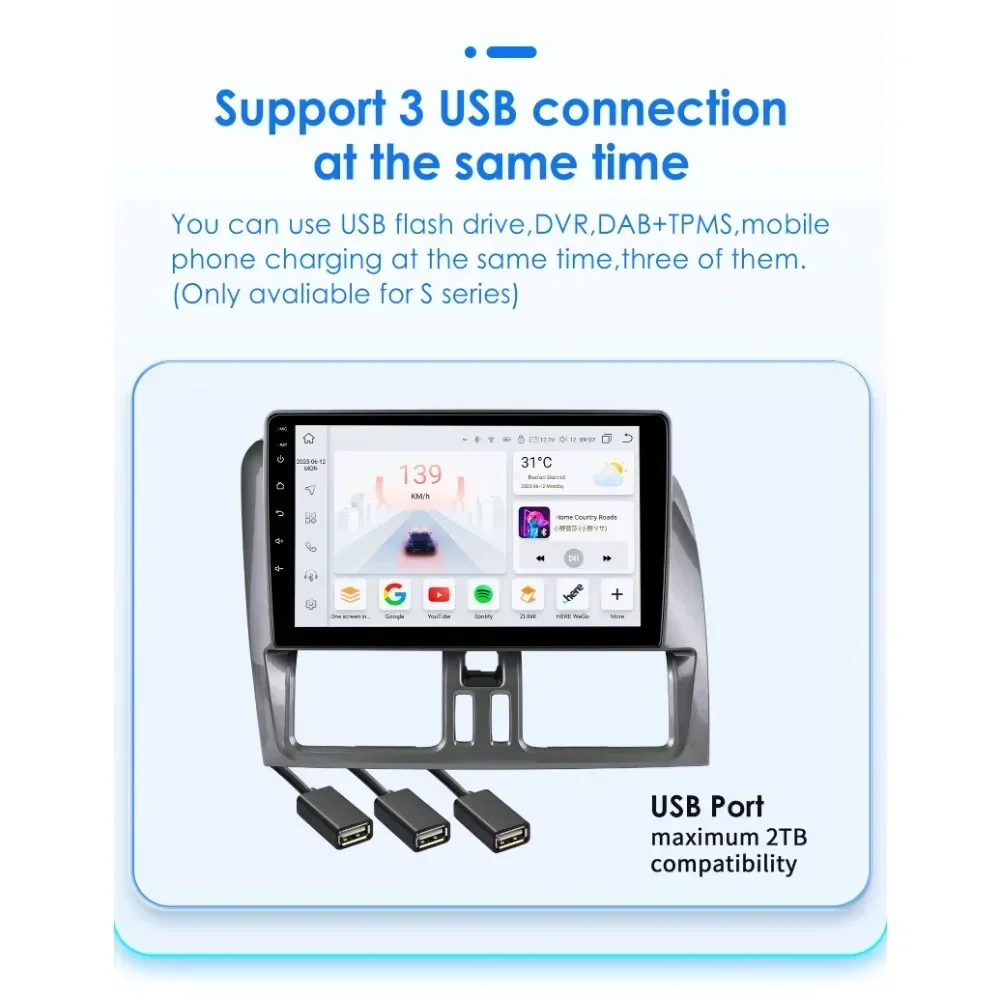 7862 Android Car Radio for Volvo xc60 2008-2017 Car Radio Stereo Video Players Wireless CarPlay 2Din Multimedia GPS Touch Screen