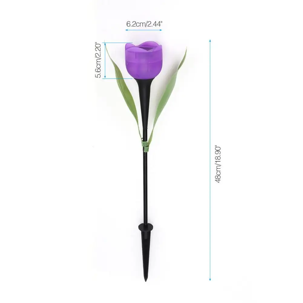 Luces Led de flores de tulipán para exteriores, lámpara colorida impermeable Ip54, alimentada por energía Solar, 6 piezas, para jardín, Patio