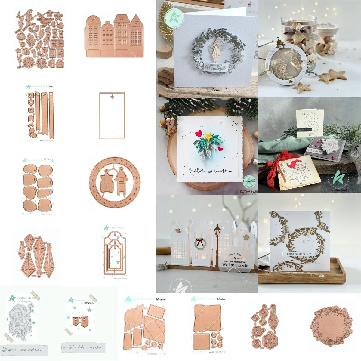 

Christmas Calendar Ring Santa Claus House Wreath Pendant Metal Cutting Dies Hot Foil for DIY Making Card Scrapbook 2025 November