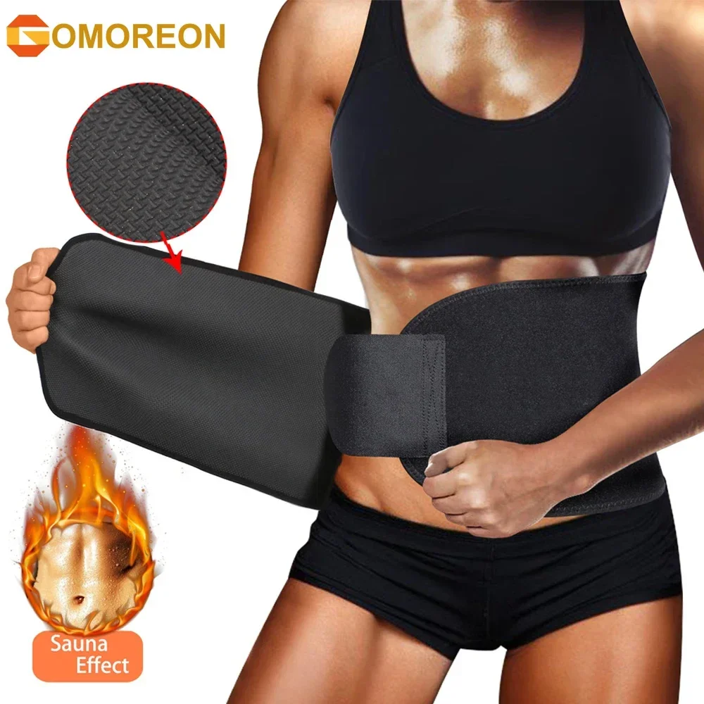 1Pcs Waist Trimmer for Women and Men, Stomach Wraps for Weight Loss, Neoprene Waist Trainer Slimming Belt Sauna Suit Effect