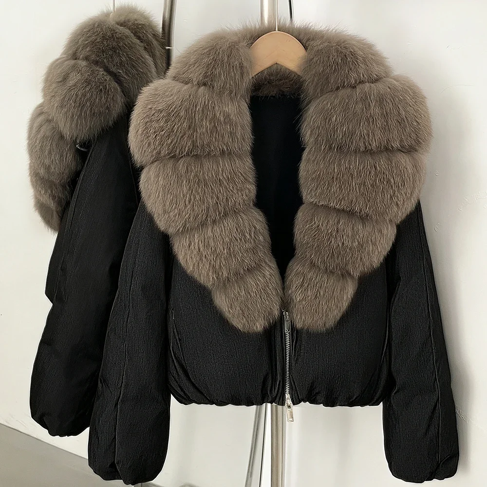 OFTBUY 90% White Duck Down Coat Luxury Winter Puffer Jacket Women Female Real Natural Fox Raccoon Fur Thick Warm Parkas