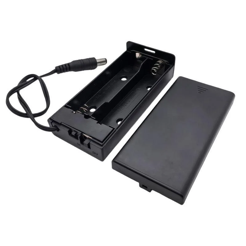 Section 7.4V Battery Holder DIY, 1/4Pcs 18650x2 Case With DC 5.5x2.1 Plug and ON/OFF Switch