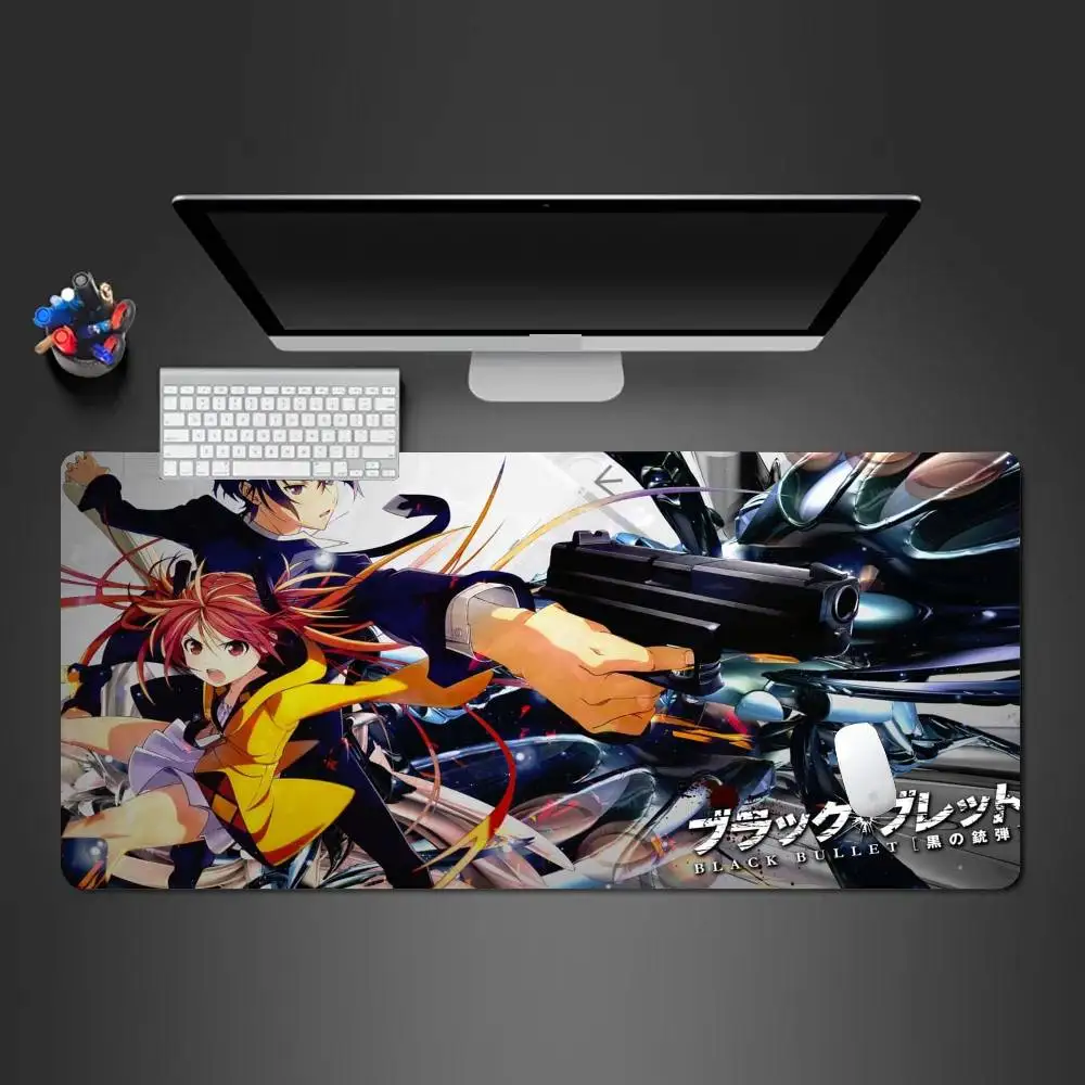 Anime B-Black Bullet Mousepad Non-slip Suitable For Office Computers Laptops E-sports Game Desk Mats XXL Keyboard