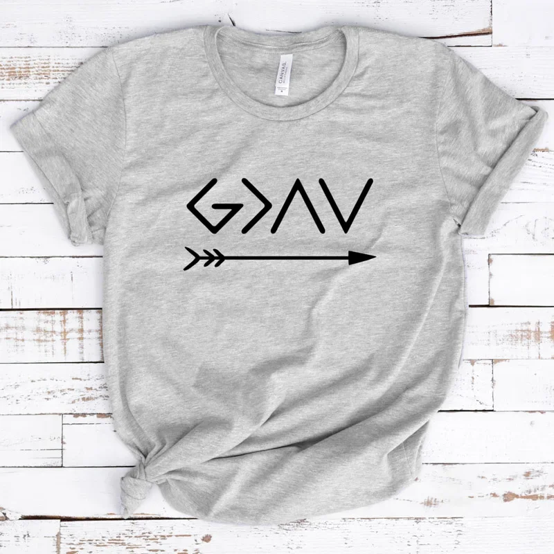 God Is Greater Than The High and The Lows T-shirts Casual Graphic Jesus Christian Tops Unisex Women Catholic Short Sleeve Tee