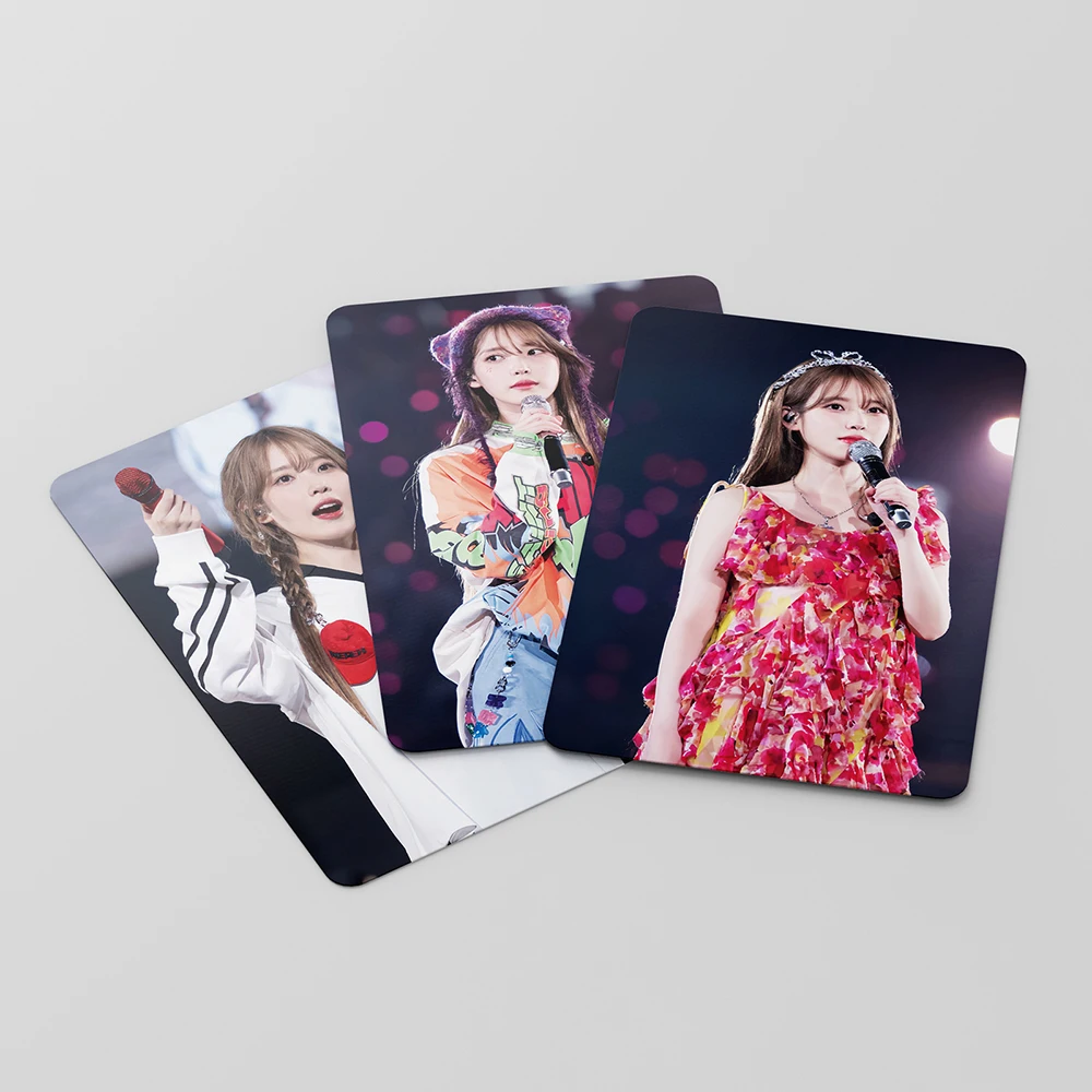 55PCS/ Kpop IU The Golden Hour lomo card HD Photo fan collection lilac Lee Ji Eun idol card album gift