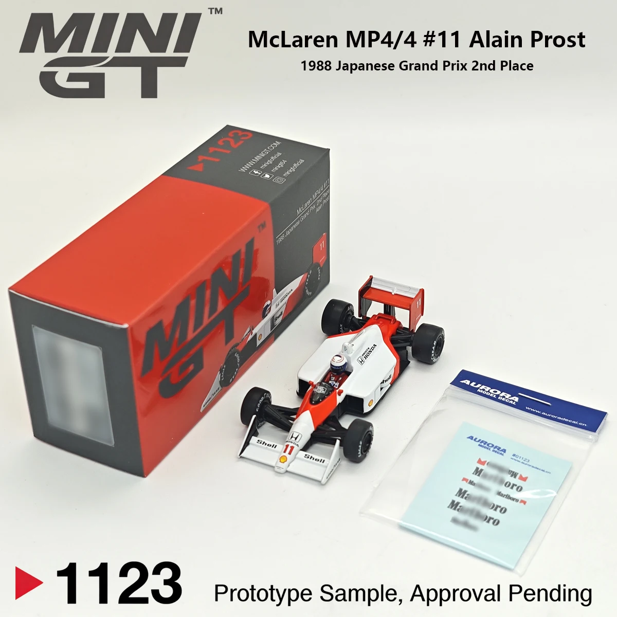 Ready To Ship McLaren MP4/4 Alain Prost #11 MiniGT 1123 1:64 1988 Japan GP Classic F1 MGT01123 Diecast Car Model in Stock