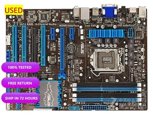 ASUS  P8H77-V LE  DDR3 32GB LGA 1155 SATA III H77 Desktop Motherboard Used