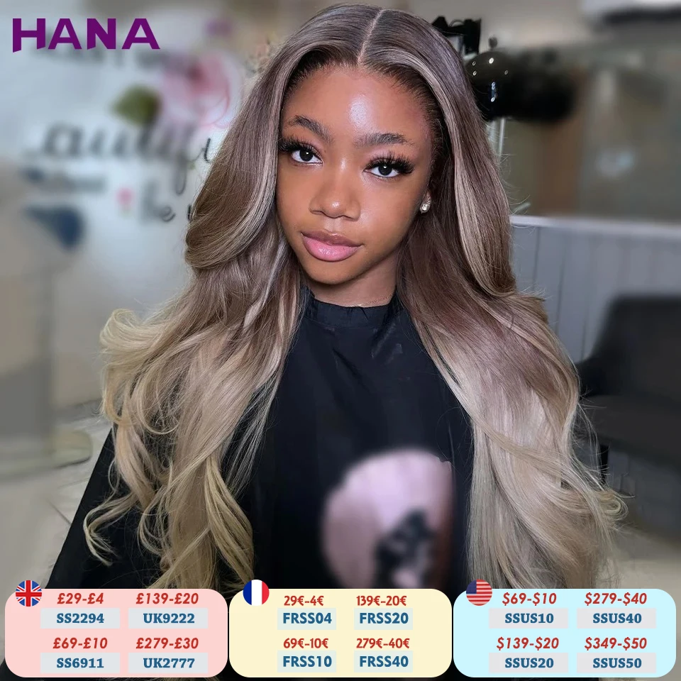 

Ombre Brown Ash Blonde Colored Body Wave 13X6 Lace Frontal Wig 32 Inches Long Hair Remy Human Hair For Women 13X4 Lace Front Wig