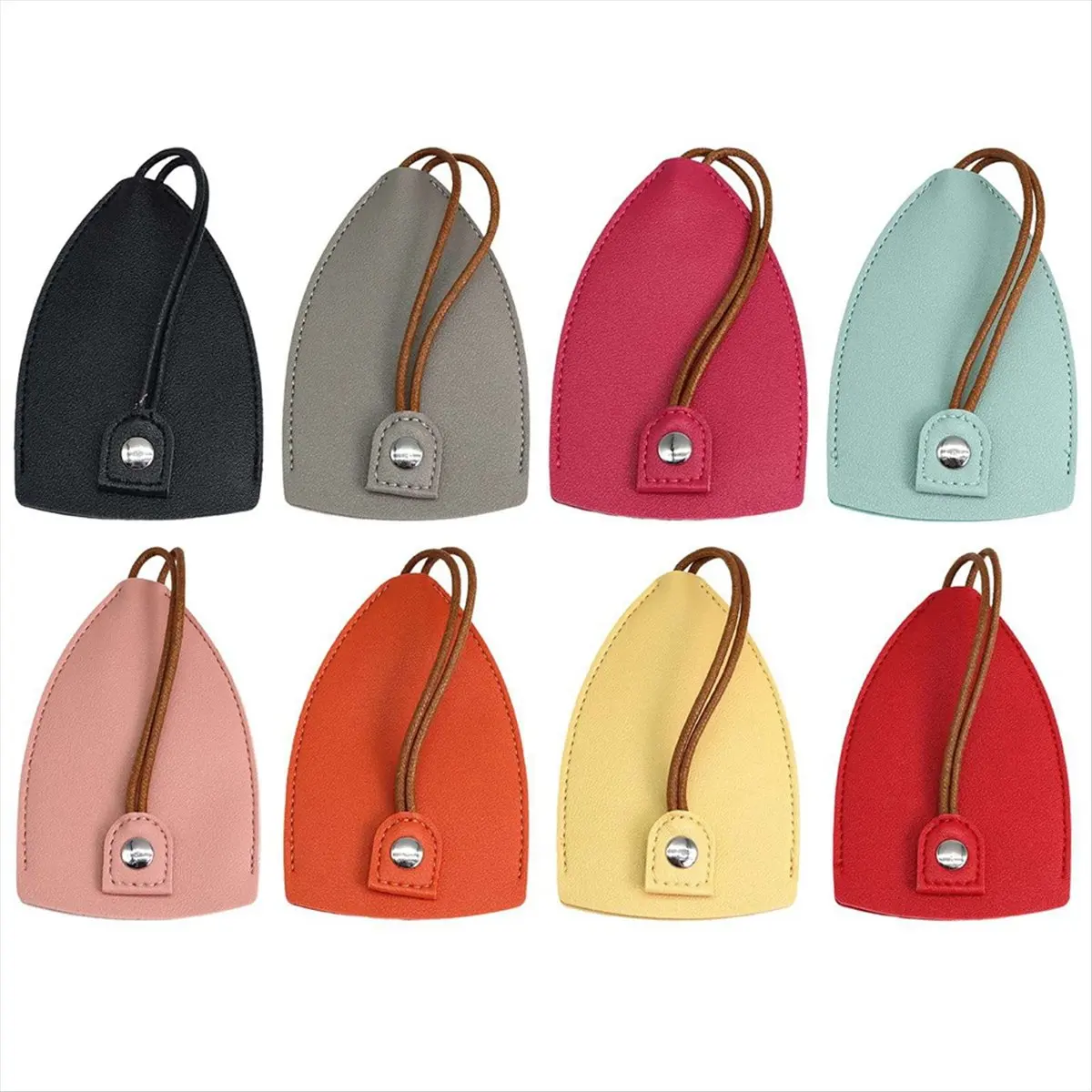 حافظة مفاتيح قابلة للسحب مكونة من 8 قطع من AAAL، حافظة مفاتيح سيارة لطيفة ذات سعة كبيرة، محافظ مفاتيح أنيقة من جلد البولي يوريثان