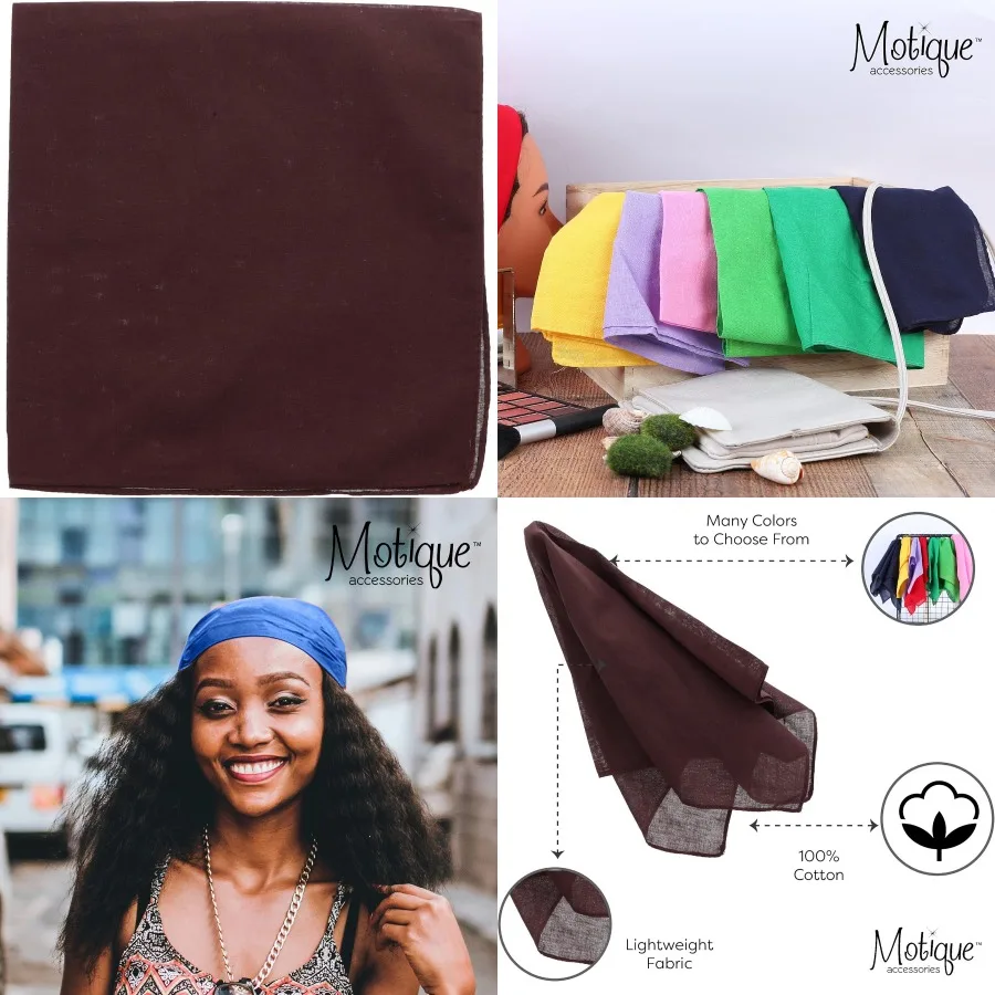 باندانا بلون موحد للمغامرات الخارجية وتصفيف الأزياء، قماش متعدد الاستخدامات ومسامي ومتين، مثالي للحماية من الشمس