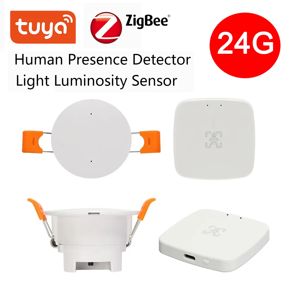 Tuya WiFi/ZigBee Human Presence Detector mmWave Radar Detection Sensor Light Luminosity 2 in 1 Function Human Body  Detection PI