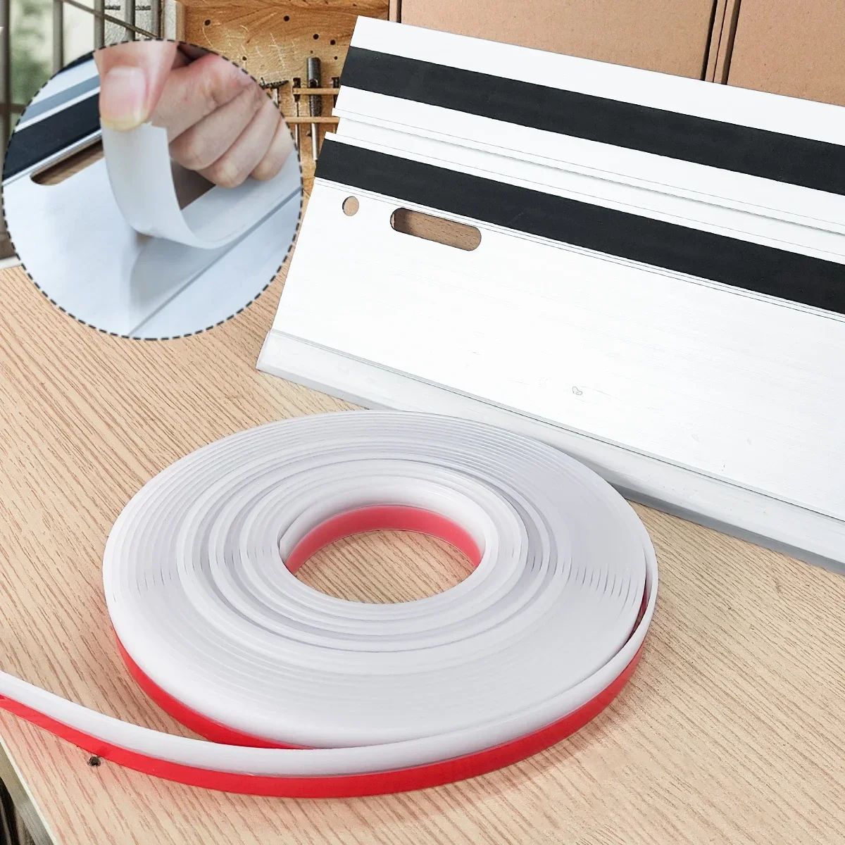 10M Long 21MM Wide 2.5MM Thick Splinter Guard Replacement Strip Ideal for Track Saw Guide Rail, Tape Edge Track Saw Accessories
