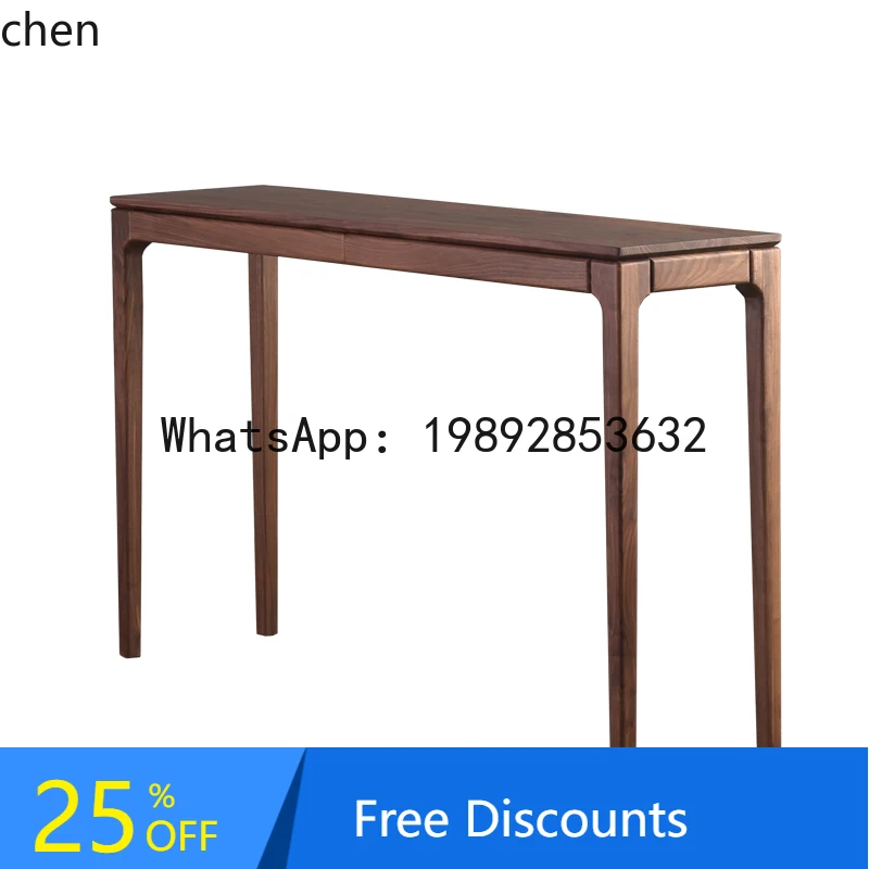 H1  Solid Wood Entrance Table Black Walnut Bar Case Bar White Oak Narrow Table Modern Bar Table