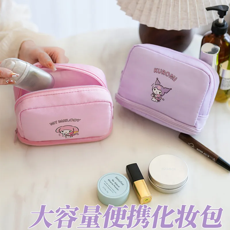 

Sanrio Hello Kitty Cosmetic Bag Cute Cartoon Multifunctional Portable Travel WASH BAG Hand Held Storage Bag Kawaii Holiday Gifts