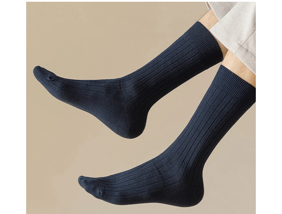 Herren-Kleid, lange Socken, Übergröße, Baumwolle, einfarbig, gestreift, Business, elastisch, ohne Knochen, atmungsaktiv, schweißabsorbierend, Socken für Herren – Detail 7