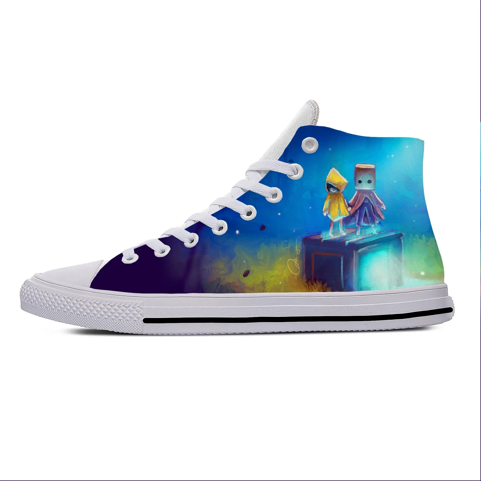 Anime Cartoon Spel Kleine Nachtmerries Cool Fashion Casual Doek Schoenen Hoge Top Lichtgewicht Ademende 3d Print Heren Dames Sneakers