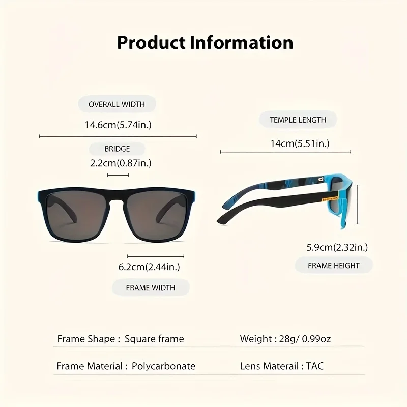 7Pairs Sonderangebot Quadratische Polarisierte Sonnenbrille Anti Glare Sonnenschutz Für Sommer Party Urlaub Reisen Fahren Angeln Gläser – Detail 1