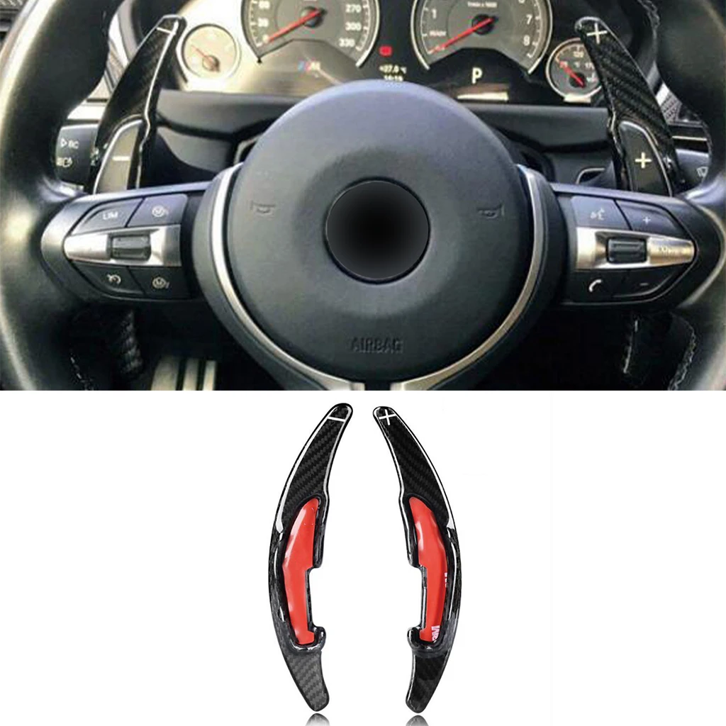 

2Pcs Real Carbon Fiber Car Steering Wheel Shift Paddle For BMW M2 M3 M4 M5 M6 X5M X6M Paddle Shifter Extension