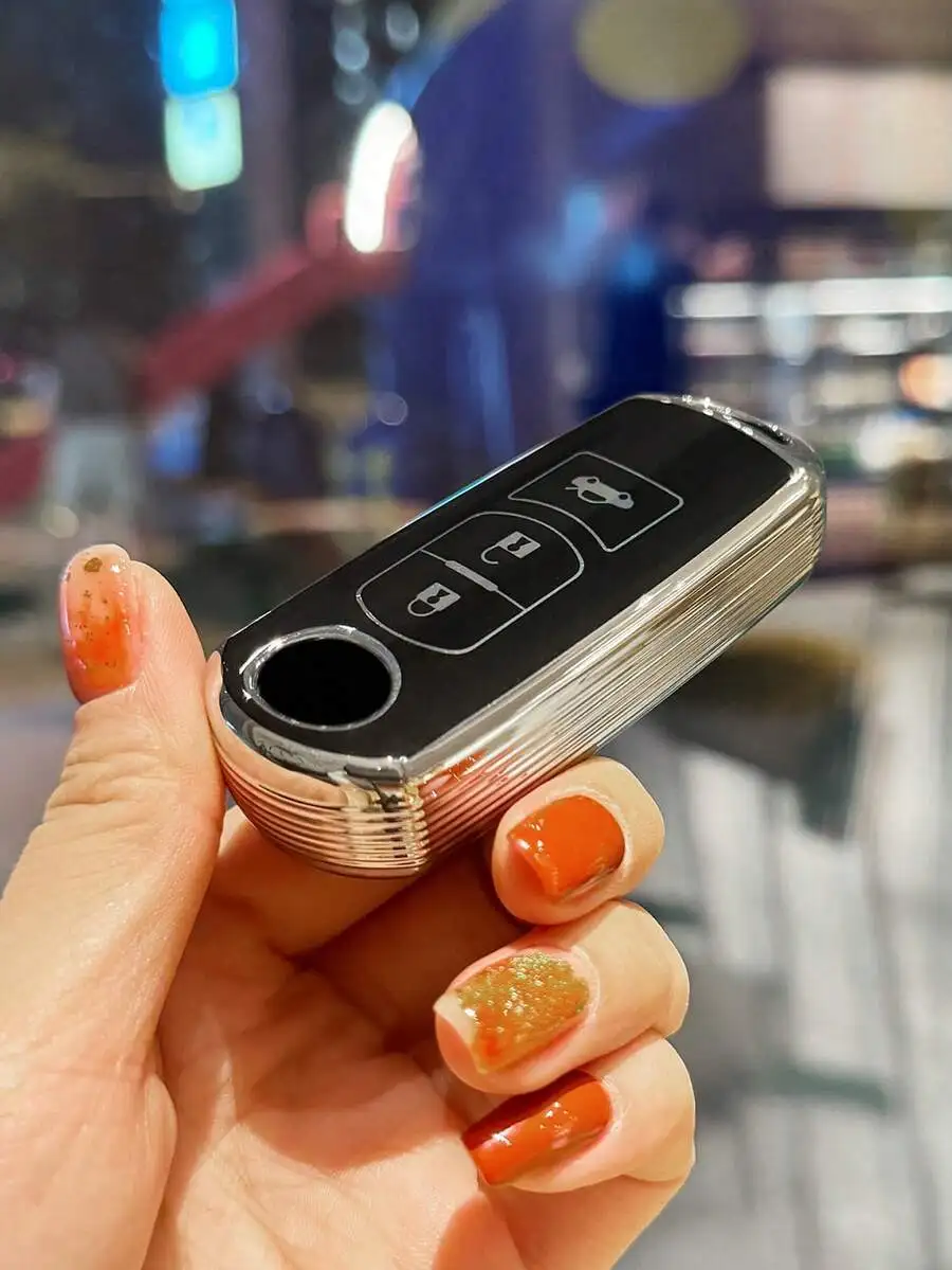 1pc TPU Remote Key Fob Cover, Fashionable Car Accessory Gift For Car Enthusiasts, Suitable For Models: 2, 3, 6, Atenza, Axela, view 2