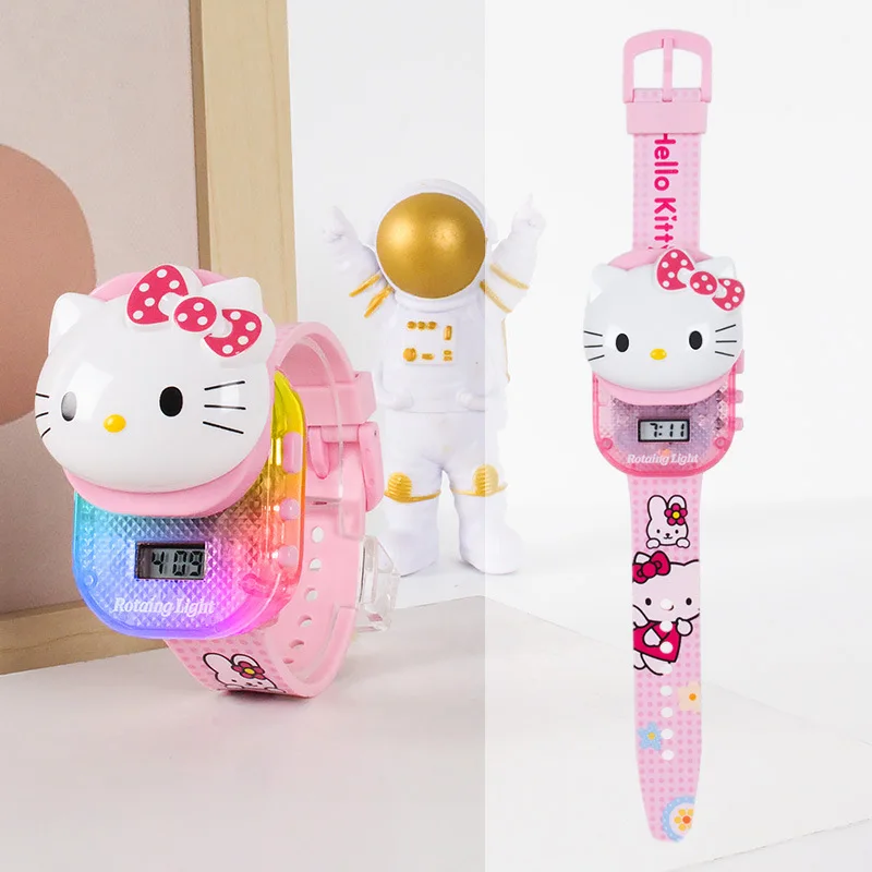 New Sanrio Kuromi Watch Cinnamoroll Hello Kitty The Cover Can Slide Children Wrist Watch My Melody Watch Kids Birthday Gifts