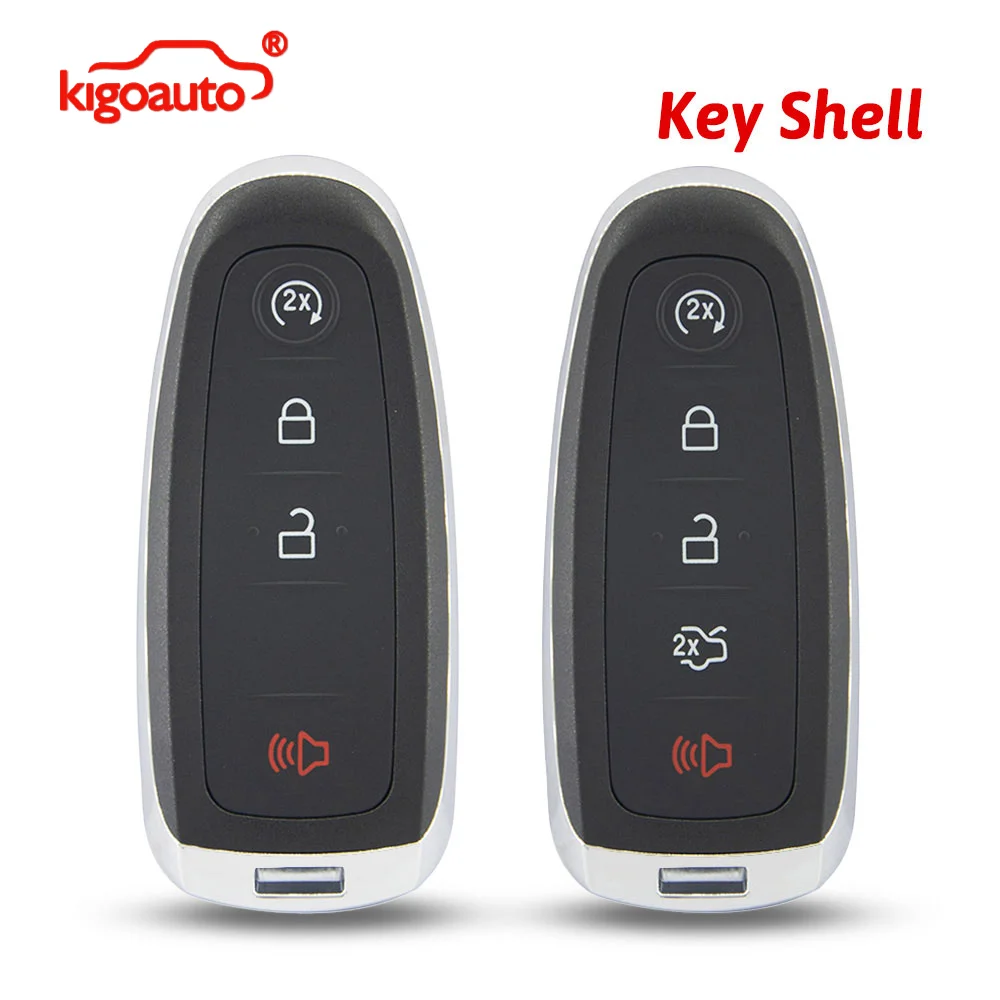 

kigoauto Remote Key Case Shell 4/5 Button M3N5WY8609 M3N5WY8610 for Ford Edge Explorer Focus Escape Taurus Lincoln MKX