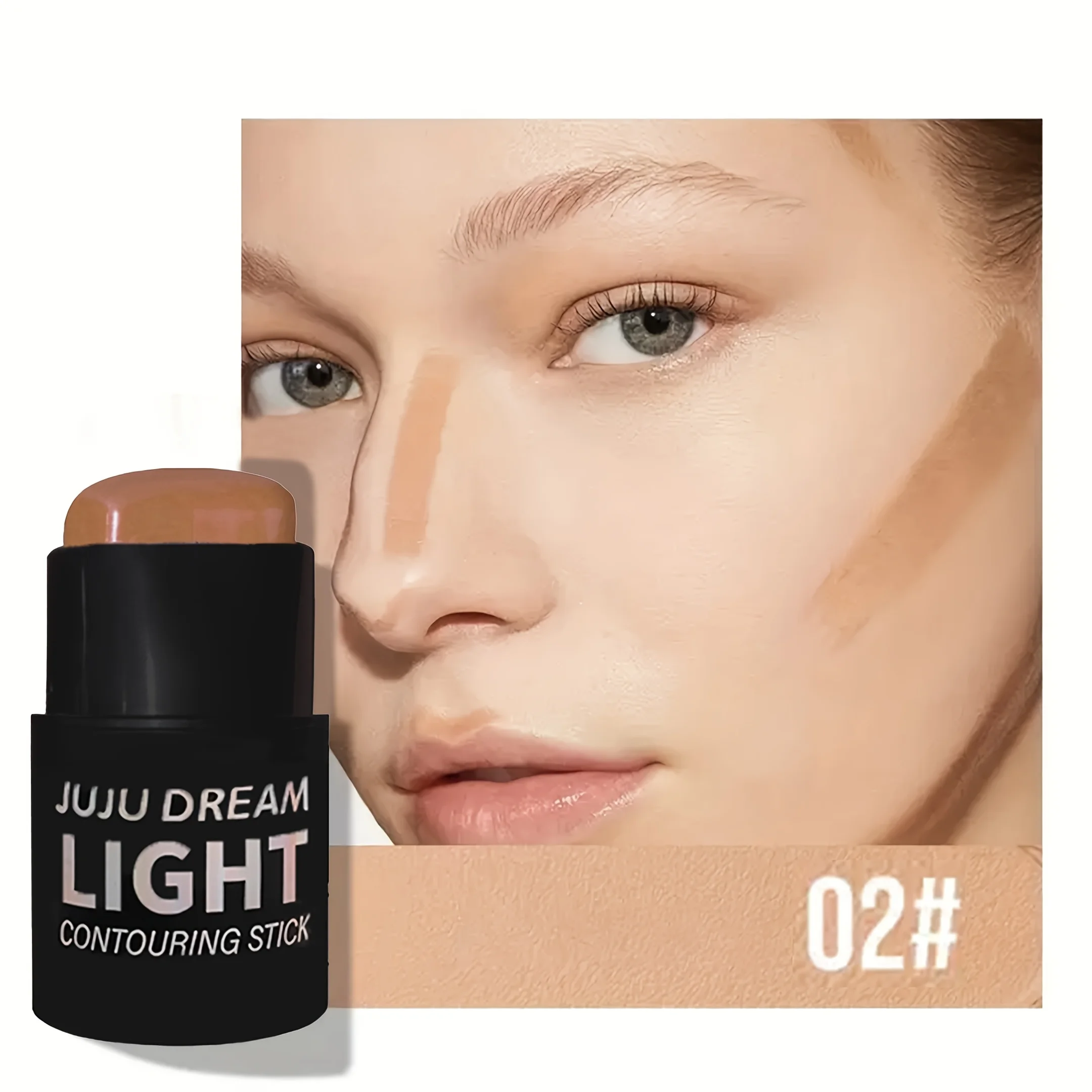 Długotrwały kredka do konturowania: matowy bronzer, kredka do rzeźbienia nosa i stały krem ​​do konturowania twarzy - konstrukcja przyjazna w podróży