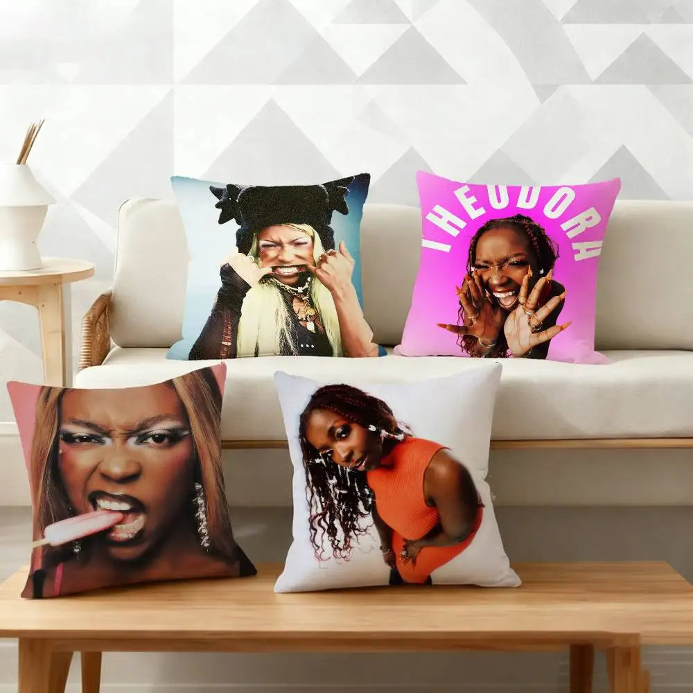 

Rapper T-Theodora Lady Pillow Case Pattern Printed Pillowcase For Living Room Sofa Cushion Cover