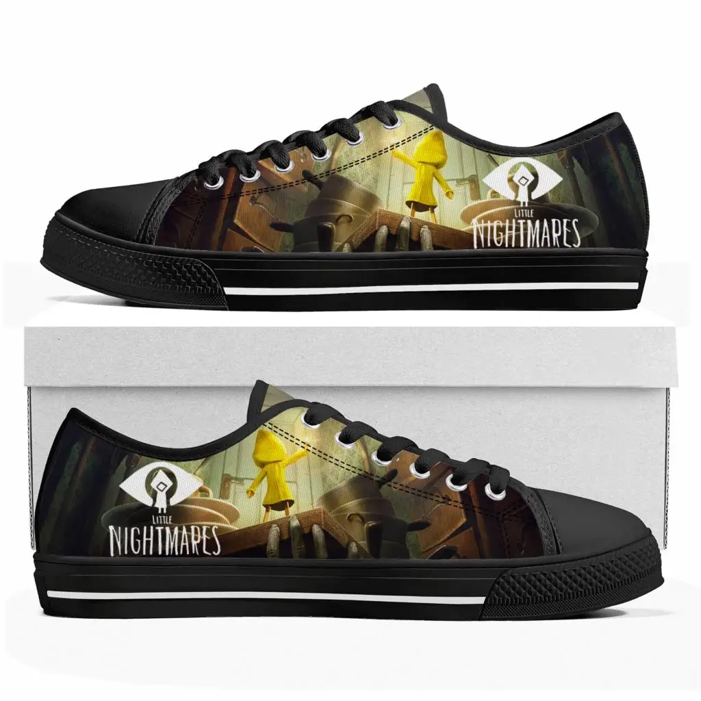 Hot Game Little Nightmares Anime Low Top Sneakers Mens Womens Teenager High Quality Canvas Sneaker Couple Shoes Custom Shoe