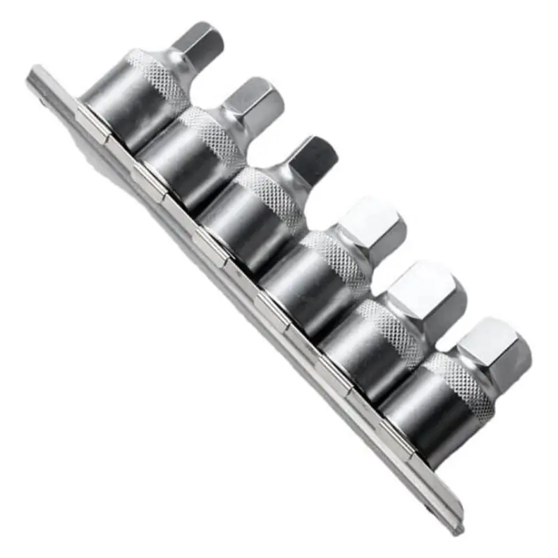 M11K-Oil Drain Plug Key Tool Square Drive Steel Socket Wrench Set 6-Piece 8-14Mm For Automotive Repair