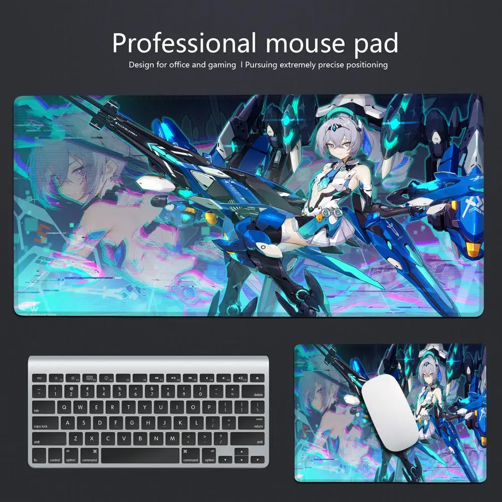 Anime Gaming Mousepad Honkai Star Rail Mouse Pad Locking Edge Mouse Mat HYBXAXC Large Non-Slip Keyboard Mat Raiden Bosenmori Mei