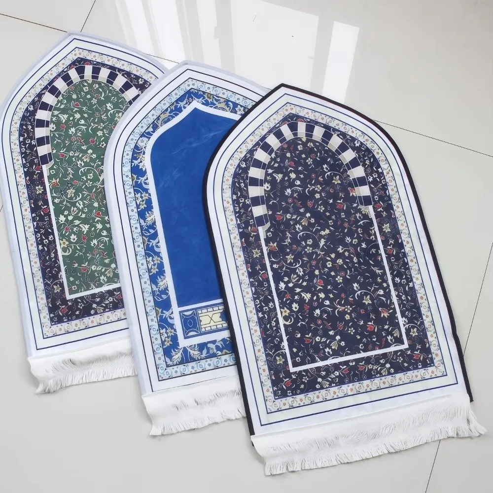 Retro Thick Prayer Mat Travel Non-slip Prayer Rug Irregular Soft Prayer Mat Carpet