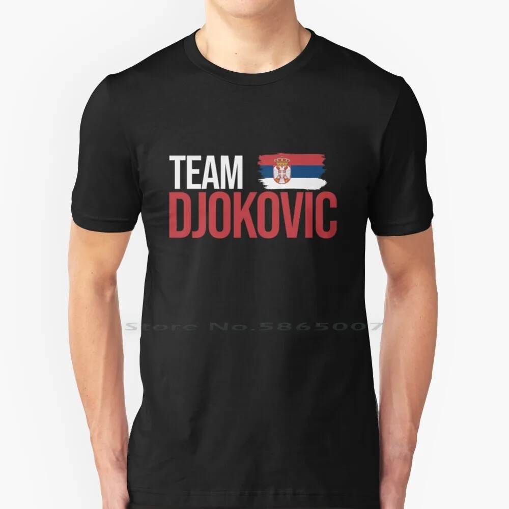 Team Djokovic 100% Cotton T Shirt Team Djokovic Tennis Atp Tour Us Open Grand Slam Serbian Serbia Flag Tee Short Sleeve Long