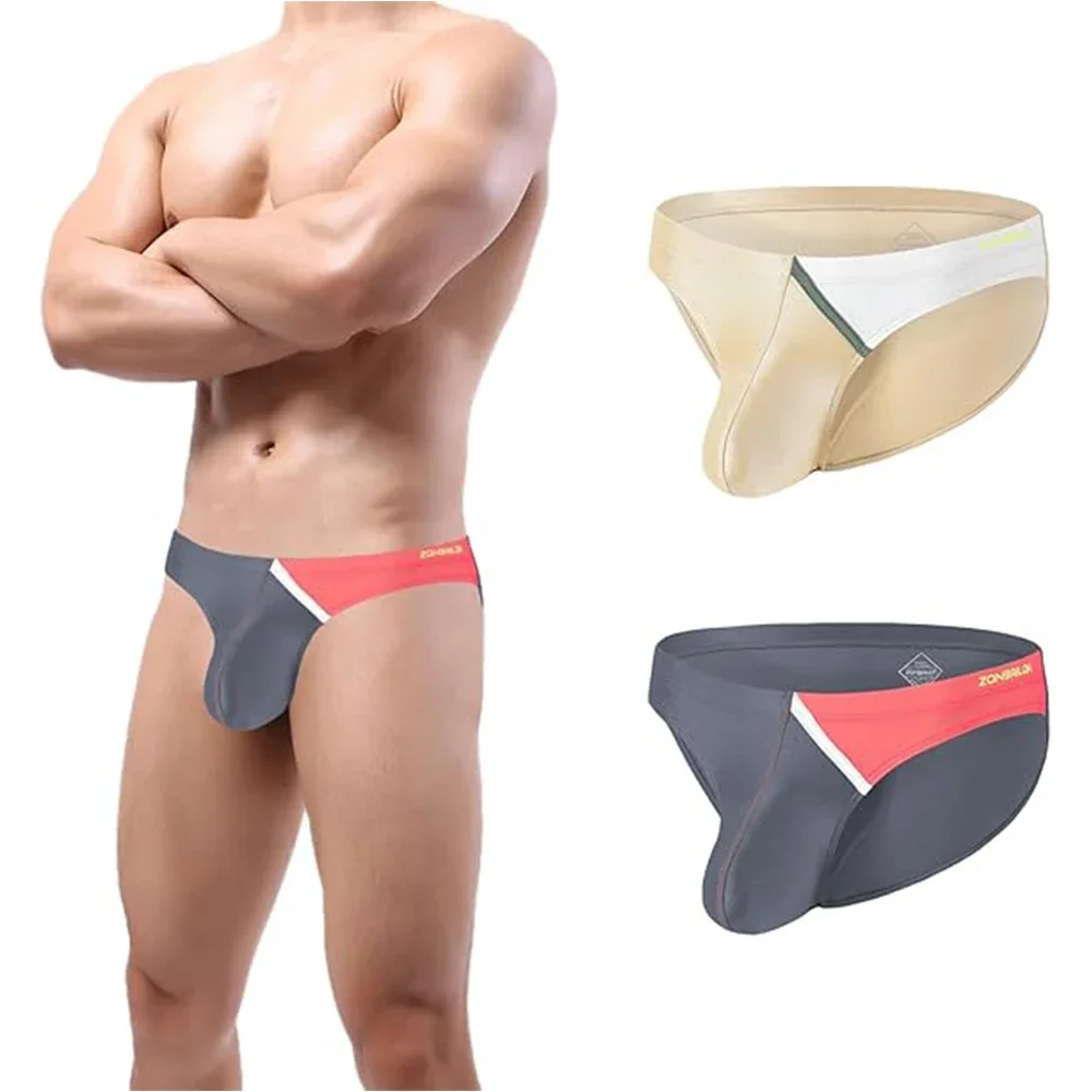 Jinshi Mens Briefs Sexy Bikini Briefs 3D Stereo Contour Pouch TAGLESS Breathable Underwear