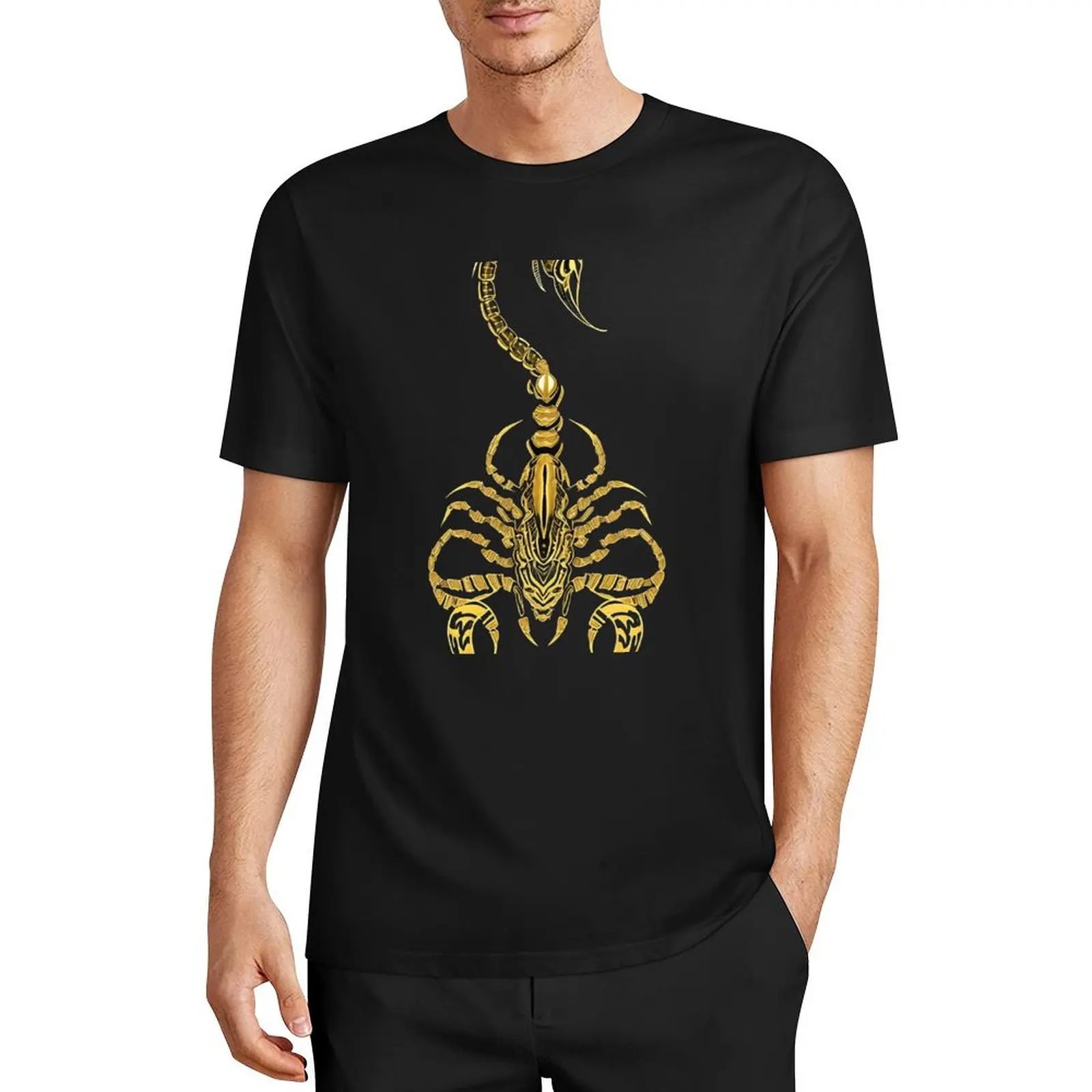 

golden scorpion T-Shirt graphics Aesthetic clothing vintage graphic tee plus sizes mens t shirts casual stylish