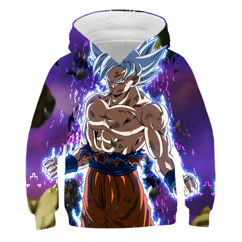 Suéter con capucha de Dragon Ball para niños, ropa con estampado 3d de dibujos animados de Son Goku, moda informal, suéter suelto de manga larga, regalo para niños