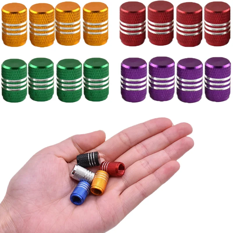 4PCs Car Truck Bike Tire Tyre Wheel Valve Stems Cap 2024 New Arrival Wheels Rims Air Valve Caps Cover Aluminum Auto Accessories