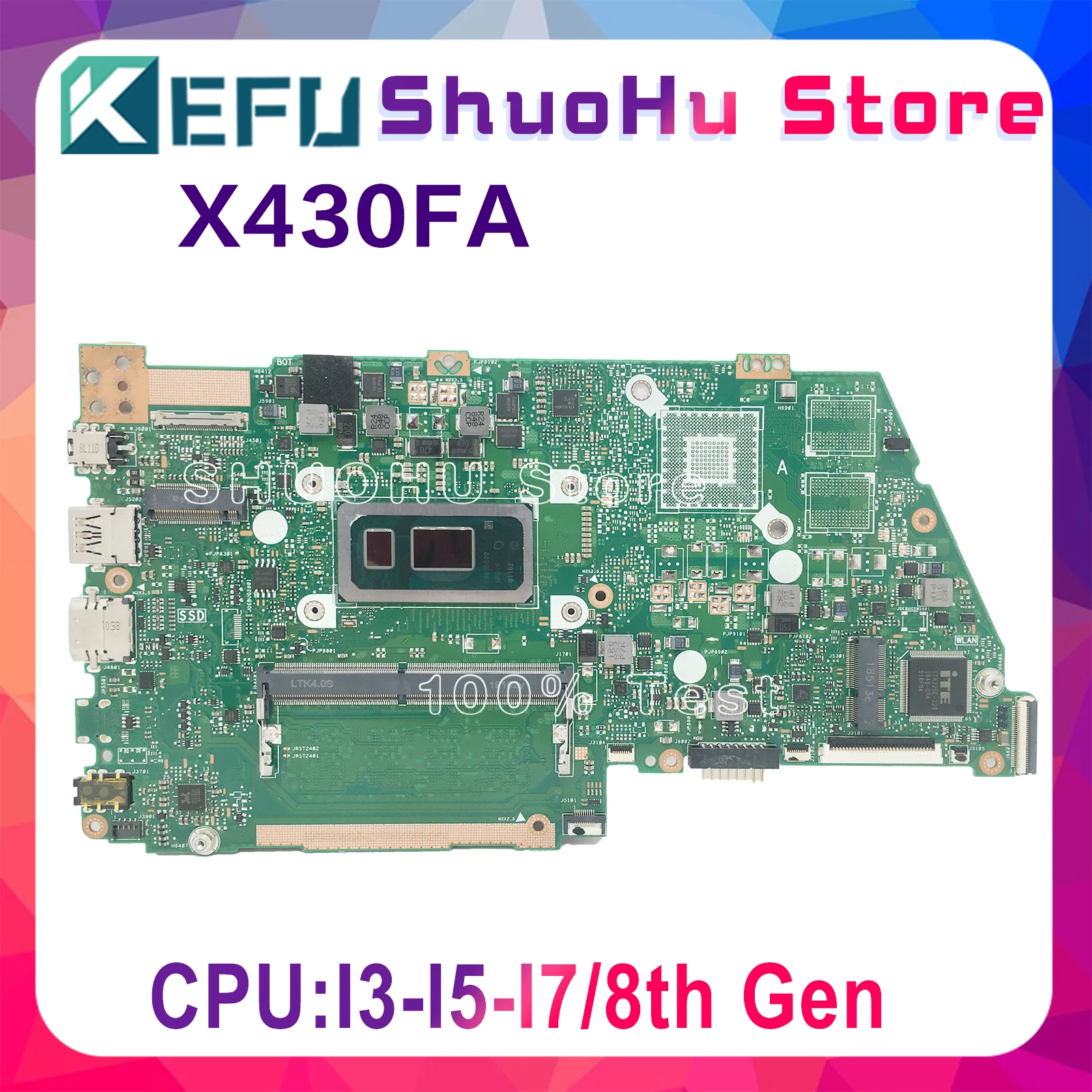 

X430FN Mainboard For ASUS Vivobook S4300FN X430F X430FA S4300F S430FA Laptop Motherboard With I3-8145U I5-8265U I7-8565U 4G/8G