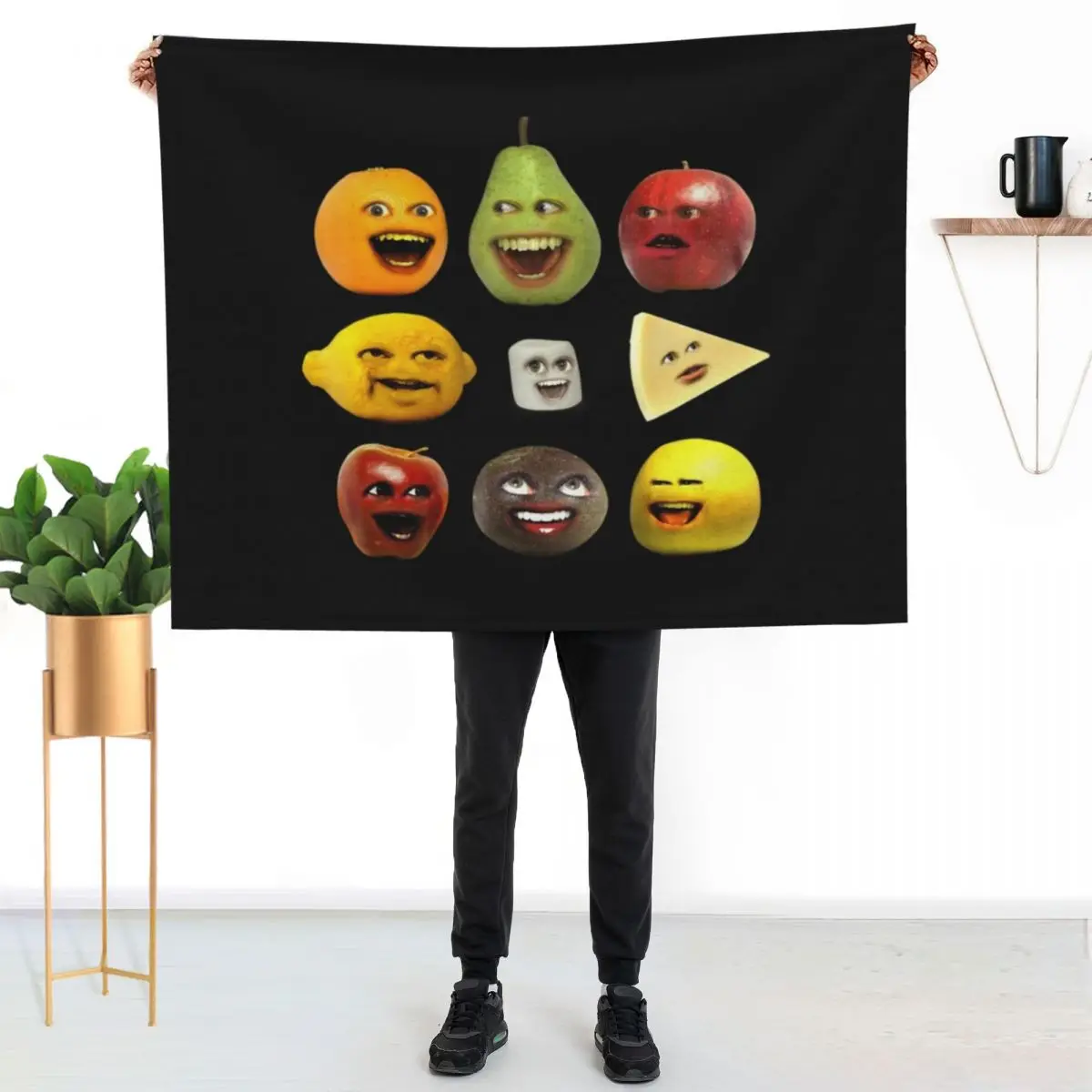 Annoying Orange And Characters Throw Blanket Luxury Thicken Decorative Throw Sofa Throw Soft Beds halloween funny gift Blankets