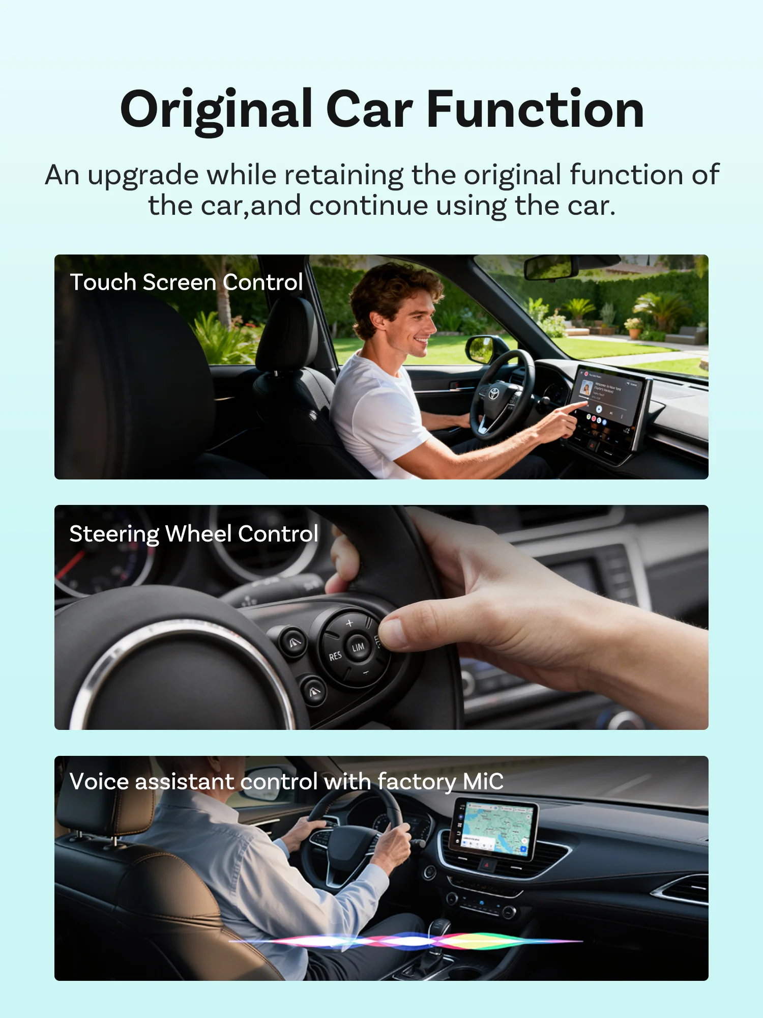 Ottocast 4-in-1 Mini Air Pro Kabelloser CarPlay Android Auto Adapter Video-Mirroring YouTube-Spiegel-Dongle für Airplay Miracast – Detail 7