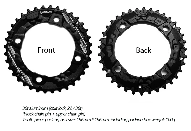 PROWHEEL MTB Kettenblatt 104/64BCD Doppelkettenblätter 26T 28T 36T 38T Mountainbike-Kettenblatt 10S/11S Kompatibel MTB Kurbelgarnitur – Detail 5